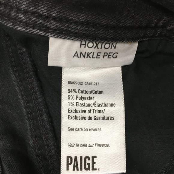 PAIGE Premium Denim Riot Wash Hoxton Ankle Peg Belted Raw Edge Hem Jeans - Picture 3 of 15